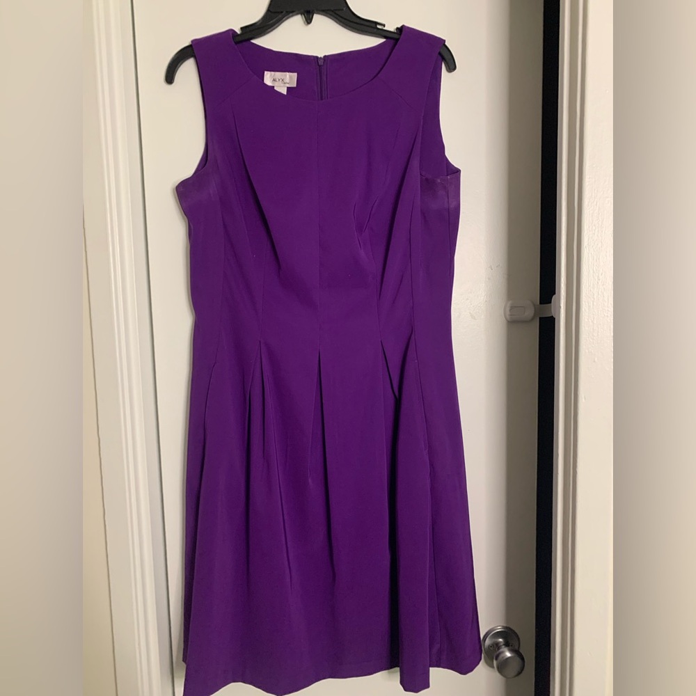 Alyx A Line Dress Womens Size 14 Purple Sleeveless Casual Cocktail Round Neck